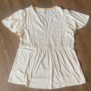 Ivory Short Sleeve Top